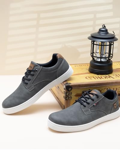 Mens Fashion Sneakers Casual Oxford Shoes for Men Business Walking Dress Male Shoe 8-12US（8.5US,Grey）4