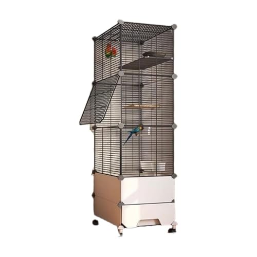 成体ラット フェレット チンチラ モルモット 大型ハムスター用金属製小動物ケージ 鳥かご オウム 特大 家庭用 冬用 別荘 オカメインコ セキセイインコ 特製 防滴 飼育 (A,1*3)