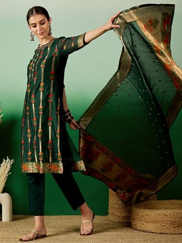 Image of arriva fab Women's Embroidery Kurta Set With Duppata