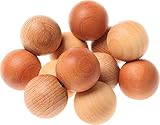 Grimm's Beads Grasper - Wooden Baby Rattle Toy with Large Balls in Natural Wood Colors, Handmade in Germany
