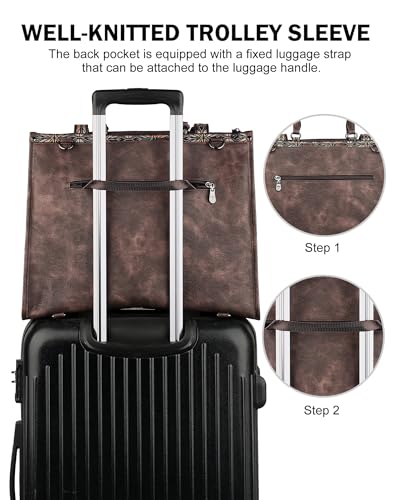 Maletín para laptop FADEON de cuero sintético para mujer miniatura 6