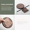 Muso Wood ヘッドホンスタンド 卓上 ヘッドセットスタンド 組み立て簡単 ヘッドフォン スタンド シンプル おしゃれ（ウォールナット＋アルミニウム合金） #4