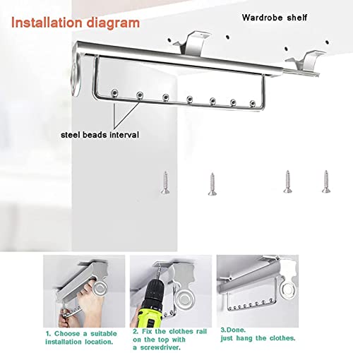 Soporte de ropa extensible para solucionar la falta de espacio en armarios 2