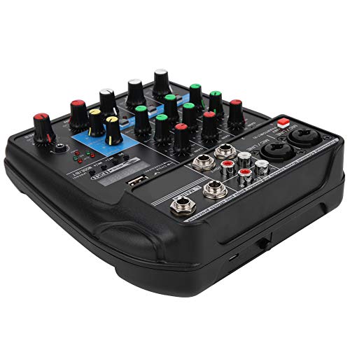 Geluidsmengconsole voor Bluetooth, 4-kanaals muziekconsole 4-kanaals mixer met USB met netwerkfantoom voor… - Image 7