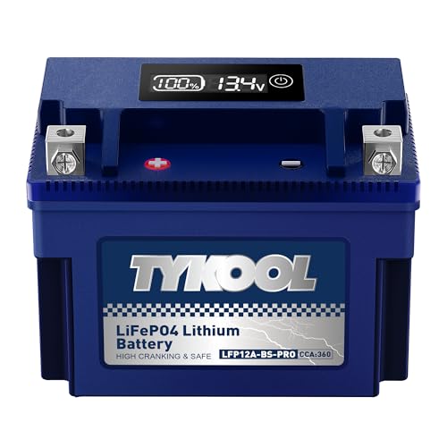 TYKOOL YT12A-BS Lithium Motorcycle Battery (360CCA)