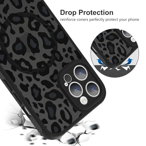 Image of KANGHAR Case for iPhone 12 Pro Max Phone Case Leopard Printed Pattern | Cute Cheetah [Compatible with Magsafe] Protective Magnetic Case for Girls Women Men 6.7 inch