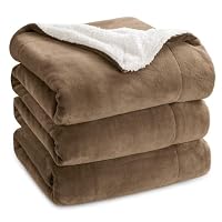 Bedsure Sherpa Fleece Throw Blanket - Thick, Large, Camel, King, 230x270cm