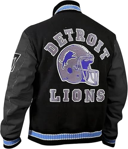 Image of Detroit Beverly Hills Cop Varsity Jacket Men's - Axel Foley Lions Baseball Wool Varsity Jacket