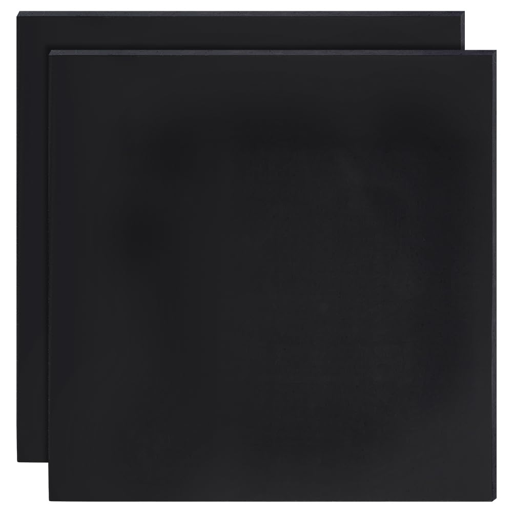 BENECREAT 2Pcs 25x25cm Silicone Rubber Sheets, Black High Temperature Rsistant Rubber Mat for DIY Gaskets Material Pads