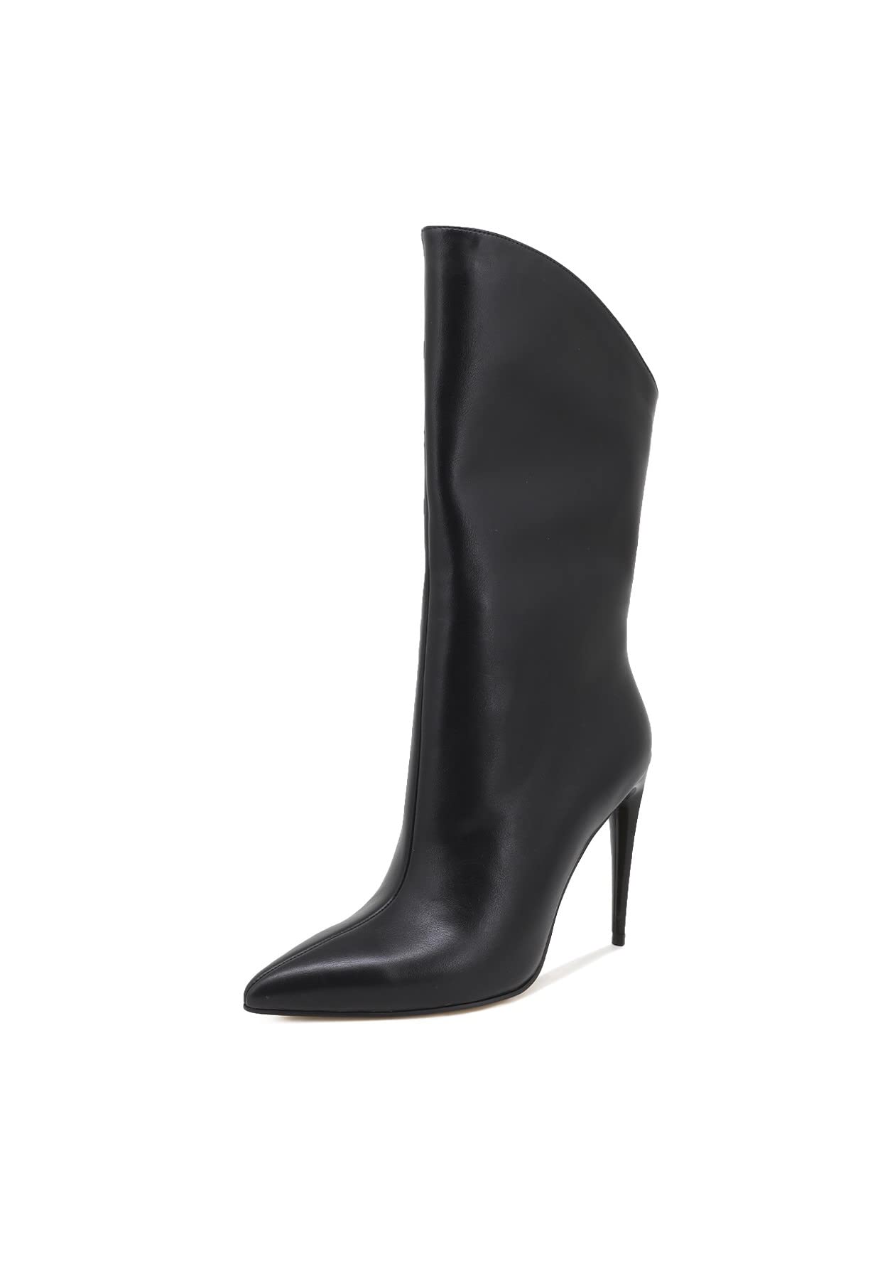 QUEEN HELENA Stivaletti a Punta con Tacco a Spillo Zip Laterale Stivali Casual Donna K2091