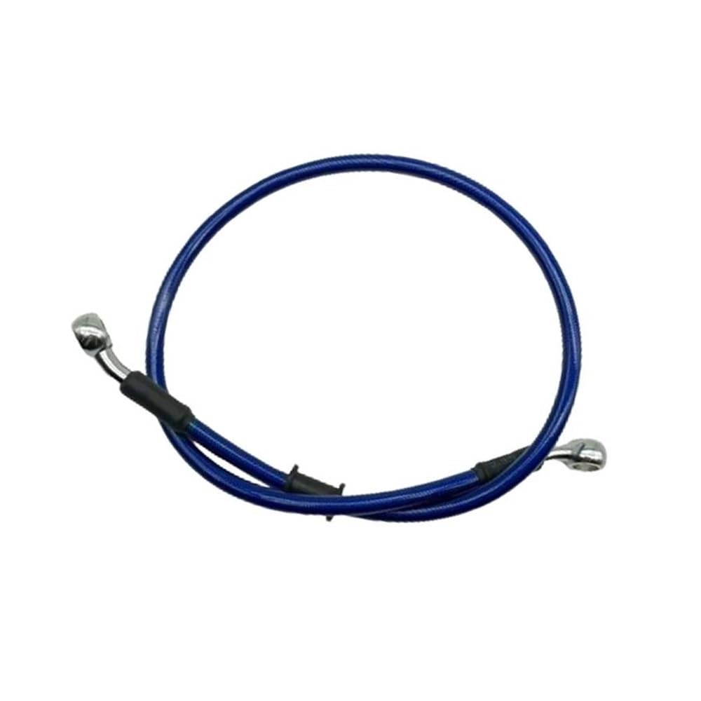 Moto Tuyau d'Huile Frein Câble Tuyau Frein en Acier Tuyau Banjo Hydraulique 300-2200mm 10mm 28 Degrés pour Moto Dirt Bike Ligne Tressée Adapté À La Course Universelle Bleu(Blue 140cm)