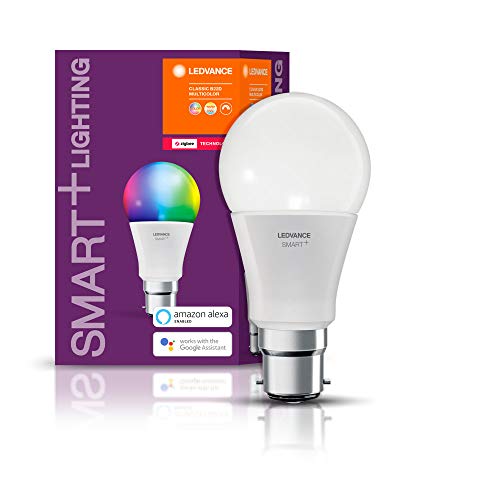 LEDVANCE Smart+ Ampoule LED Connectée | Culot B22 | Forme Standard | Dimmable | 16 Millions de couleurs | 10W (équivalent 60W) | Compatible avec Amazon Echo Plus, Echo Show et passerelle Philips HUE