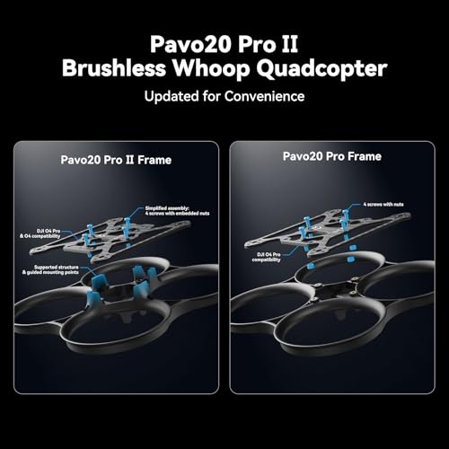 Image of BETAFPV Pavo20 Pro II Brushless Whoop Quadcopter Compatible for O4 /O4 Air Unit Pro, with HD VTX Bracket, F4 2-3S 20A AIO FC, LAVA 1104 7200KV Brushless Motors, COB LED Strip for FPV Freestyle Shooting