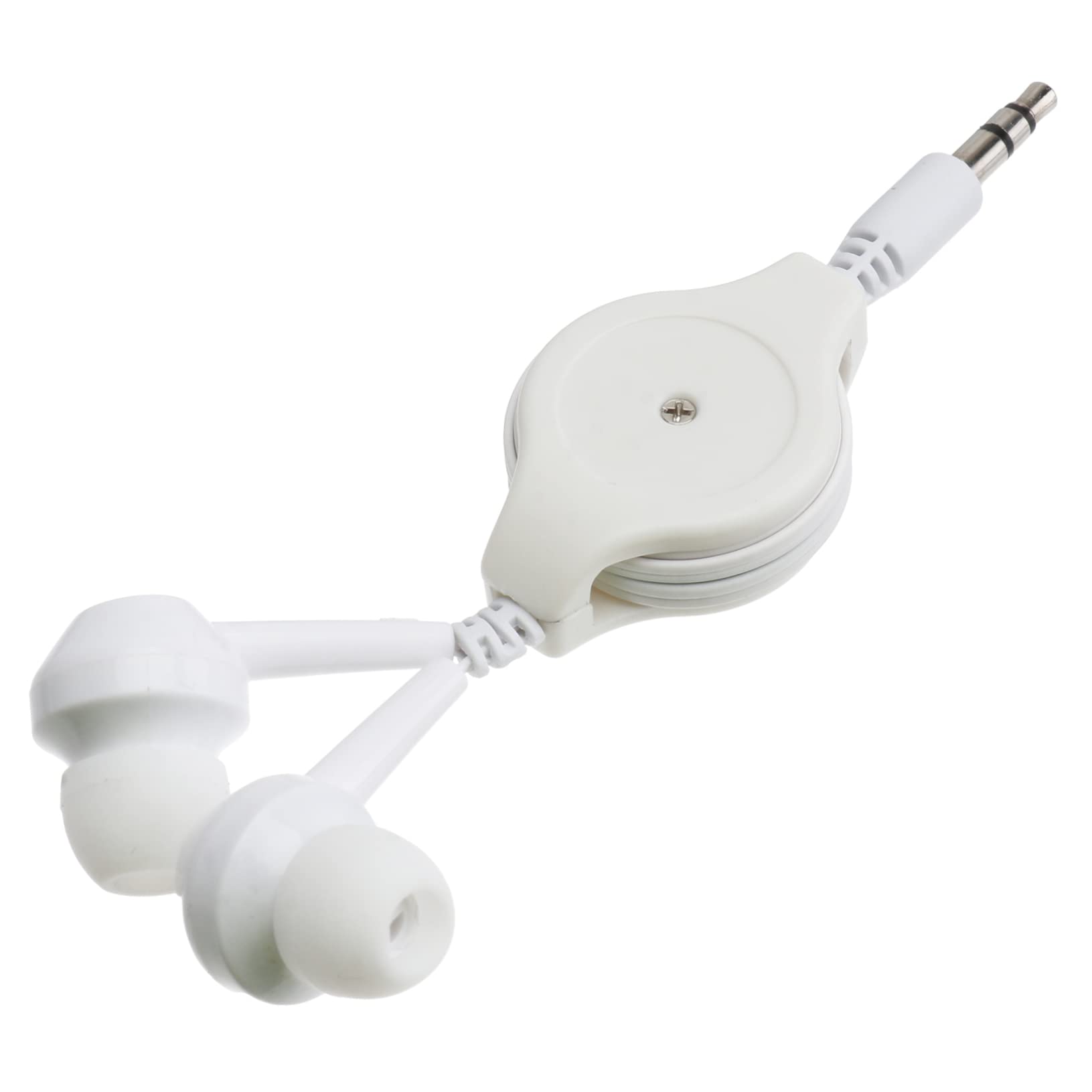 Retractable in-Ear Earbuds Microphone Lightweight White Earplugs for Players and Digital Devices Compact Design for Easy Storage and