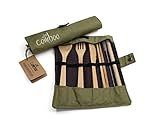 RUNDUM-SET: Messer, Gabel, Löffel, Essstäbchen, Trinkhalm sowie eine Reinigungsbürste für den Trinkhalm - so hast du für jede Mahlzeit immer das passende dabei.