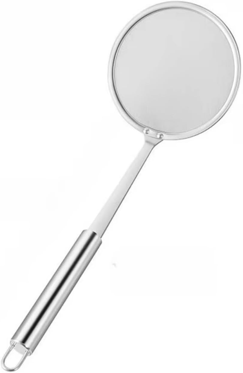 1 Pack Skimmer Spoon Stainless Steel Grease Filter, Kitchen Cooking Fine Mesh Food Strainer, Compatible For Filtering Oil And Foam(1 set)