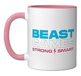 Beast Games 2 Ceramic Mug, Pink/White