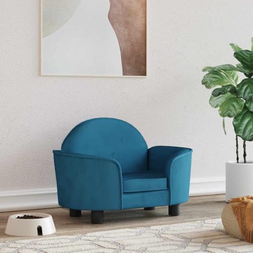 vidaXL Hundebett, Hundekissen mit weicher Polsterung, Hundesofa Hundecouch für kleine Hunde Haustiere, Haustierbett Katzenbett, Blau Samt