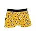 CLAYU Italienische Herren-Boxershorts, Pizza-Druck, Unterw&auml;sche, Stretch, niedrige Taille, Boxershorts, Trunks, einfarbig, S