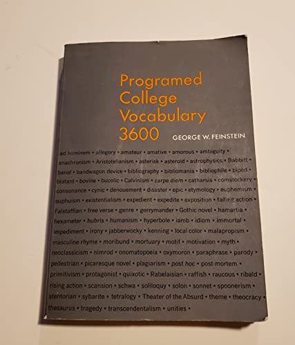 By George W. Feinstein - Programmed College Voc... B0146USJAC Book Cover
