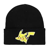 Bioworld Pokemon Pikachu Black Cuff Beanie
