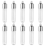 Kit de collar de viales, 10 viales de vidrio transparente con tapones, kit de fabricación de colgantes de sellado para joyería líquida