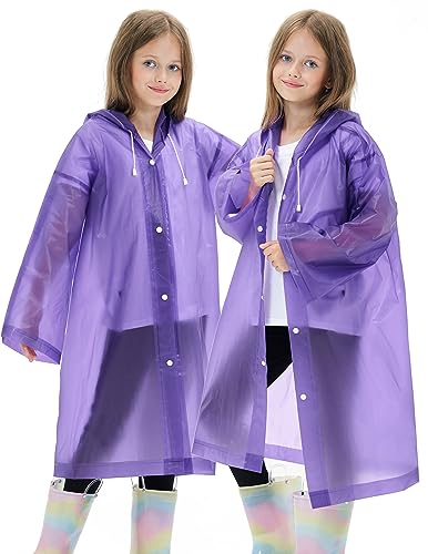 Hoomboom HB003_PU 2 Pack Waterproof Raincoats For Kids Reusable,Eva Rain Ponchos Emergency Rain Jacket thumb #3