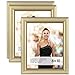 Langdons 8x10 Picture Frame (3 Pack, Gold), Gold Photo Frame 8 x 10, Wall Mount or Table Top, Set Of 3 Celebration Collection