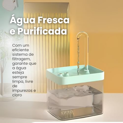Bebedouro para Gatos Automático 1,5L Fonte de Agua para Gato Filtro Bebedouro Gato Purificada e Limp