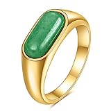 LXBQYSTO Anillos cuadrados de acero inoxidable para hombre, diseño vintage, oro y plata, para fiestas, bodas, regalo para hombres, 7, Acero inoxidable, Circonita creada
