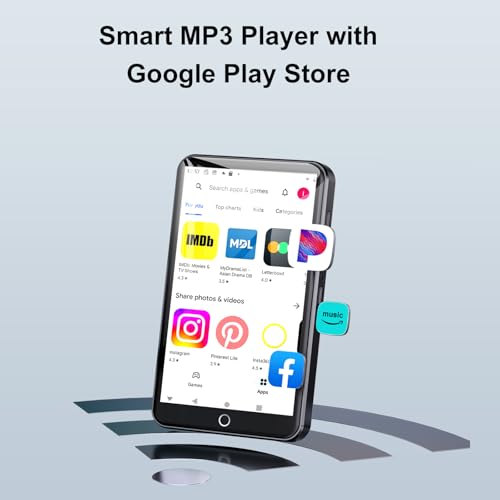 Image of 80GB MP3 Player with Bluetooth and WiFi, Oilsky 4.0 inch IPS Touch Screen Audible M303 Pro Black-7