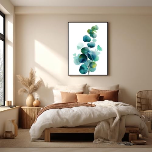 Plantes vertes eucalyptus feuilles affiche pour masquer un mur vide