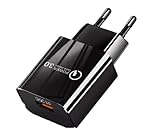 ⭐⭐⭐⭐⭐ Dispositivos Compatibles: Cargador de pared rápido con puerto USB A admite protocolos de carga rápida como Quick Charge 3.0 / 2.0, AFC y Huawei FCP, Se carga al 100% el Galaxy S10+ en solo 99 minutos y solo toma 67 minutos para cargar Xiaomi Mi 9.