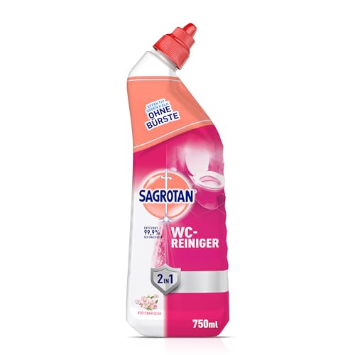 Sagrotan WC-Reiniger Blütenfrische – 2in1 Reinigungsmittel mit Antischmutzfilm für langanhaltende WC-Frische – 1 x 750 ml