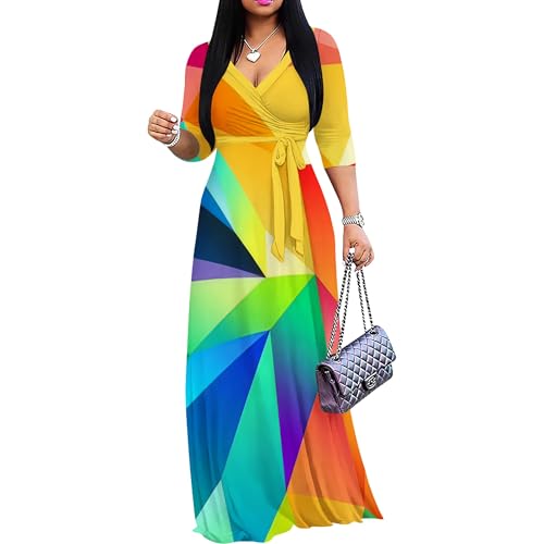 Image of PinkPatty Plus Size Maxi Dress for Women 3 /4 Sleeve Casual Long Dress