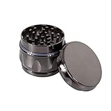 WarmHut Spice Herb Grinder with Pollen Catcher, 2.5 Inch 4 Piece Zinc Alloy Mill Grinder with Razor-sharp Teeth, Gunmetal Color