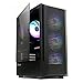 Zalman FIT Mid-Tower ATX PC Case, Includes 4 x ARGB Fans, Swing Door Tempered Glass, Supports ATX Motherboard, 325mm GPU, 360mm Radiator, USB 3.0, High Airflow RGB Gaming PC Chassis, Black
