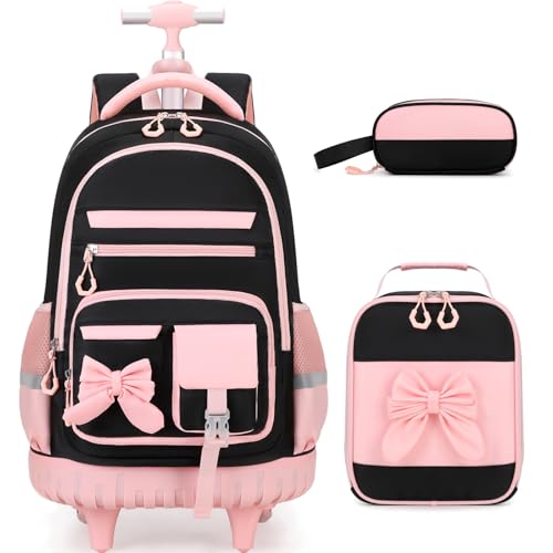 Sac à dos à roulettes pour filles évite le mal de dos scolaire