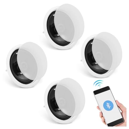 VEVOR 4 PCs 6.5'' Bluetooth Ceiling Speakers, 600W Flush Mount Ceiling & in-Wall Speaker System with 8Ω Impedance 89dB Sensitivity, for Home Kitchen Living Room Bedroom or Covered Outdoor Porches
