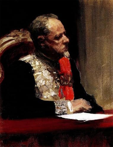 Impresiones y carteles retro decorativos con el retrato de Mikhail Khilkov de Il'ya Repin