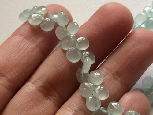 Aigue-marine uni en forme de cœur de 15 pouces pour création perles - 6