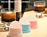 DAPOWER Ice Ball Maker Mold - Set of 4, Round Ice Cube Mold, 2.4 Inch Sphere Ice Cubes for Whiskey, Cocktails, Bourbon (4, Blue)