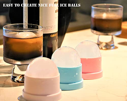 DAPOWER Ice Ball Maker Mold - Set of 4, Round Ice Cube Mold, 2.4 Inch Sphere Ice Cubes for Whiskey, Cocktails, Bourbon (4, Blue) by DAPOWER - Used condition - Image 5