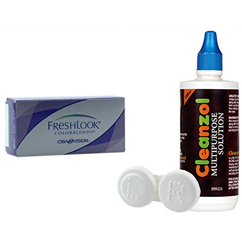 Image of Freshlook Colorblends Contact Lens with Lens Case & Solution - 2 Pieces (-4,Turquoise)