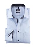 OLYMP Herren Businesshemd Langarm Luxor,Einfarbig,modern fit,Global Kent,bleu 11,48