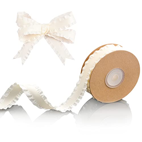URROMA Beige Ruffled Satin Ribbon