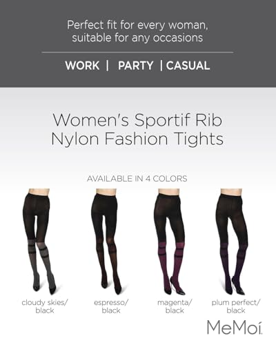 MeMoi Women's Sportif Rib Nylon Fashion Tights2