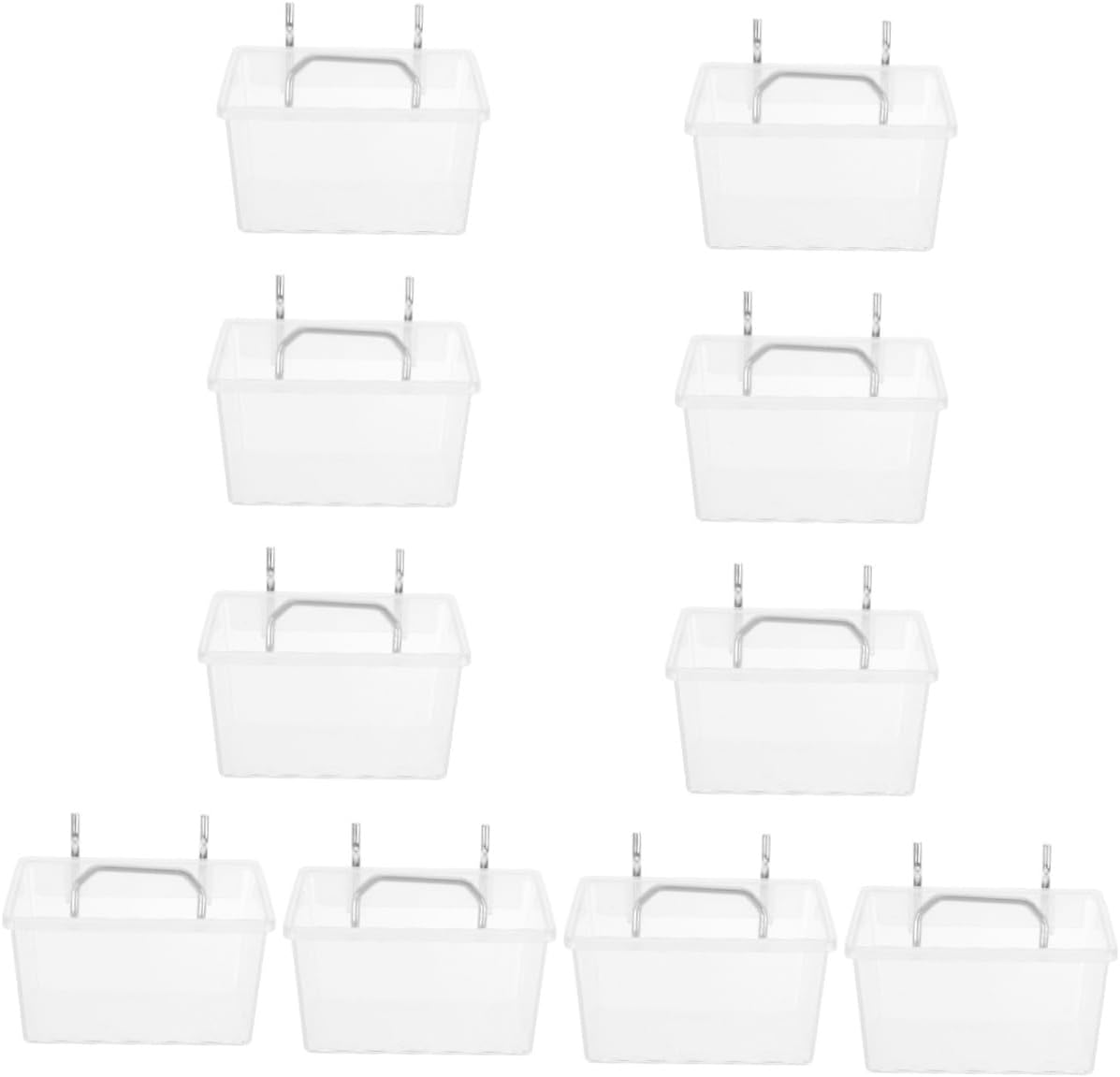 JEWEDECO 10pcs Pegboard Bin Storage Box with Support Hook Organizer for Hardware Components for Garage Workshop Craft Room Fastener Storage and Organization