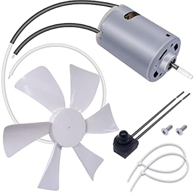weideer 6 inch RV Vent Fan Blade with 12V RV Vent Motor D-Shaft Replacement RV Bathroom Vent Fan Motor with 2 Screws 2 Zip Ties and Switch K-037-X-FSZK