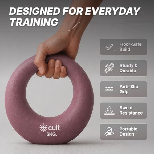 Image of Cult Moon Kettlebell 6 Kg with Neoprene Coating, Cast Iron Core, Wide Handle & Stable Base for Strength Training & Home Workouts
